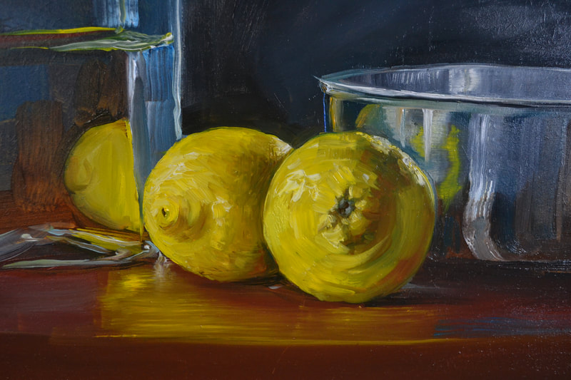 Detail. Gin & Lemons. Oil on canvas